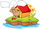 Pet Island with Empty Wall Mural