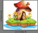 A mushroom house Wall Decal