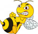 Angry bee cartoon Wall Decal