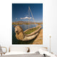 Floating Uros Island boats on Lake Titicaca in Peru Wall Mural
