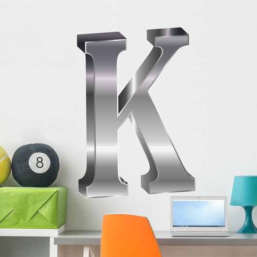 K Alphabet Silver 3D