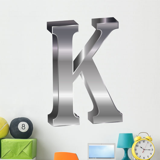 K Alphabet Silver 3D