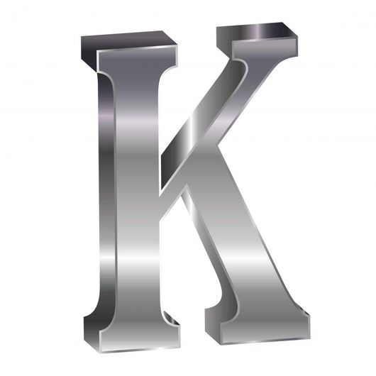 K Alphabet Silver 3D