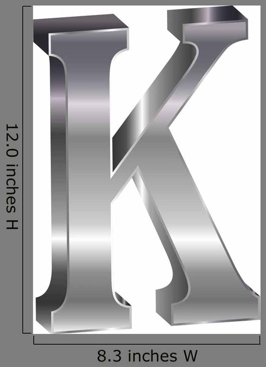 K Alphabet Silver 3D