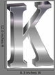 K Alphabet Silver 3D
