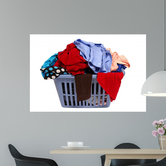 Laundry Basket Clothes Wall Decal