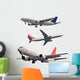 Passenger Airplanes Wall Decal Sticker Set
