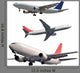 Passenger Airplanes Wall Decal Sticker Set