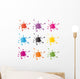 Colored Paintball Splashes Blots Wall Decal Sticker Set