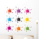 Colored Paintball Splashes Blots Wall Decal Sticker Set