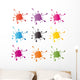 Colored Paintball Splashes Blots Wall Decal Sticker Set