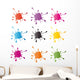 Colored Paintball Splashes Blots Wall Decal Sticker Set