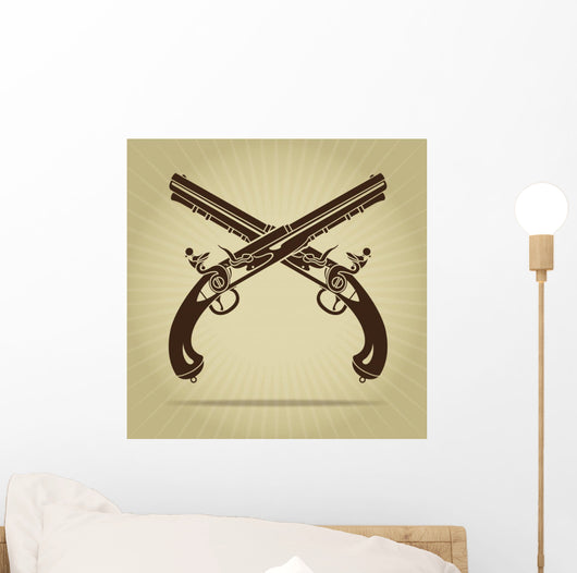 Vintage Crossed Flintlock Pistols