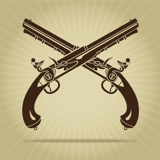 Vintage Crossed Flintlock Pistols