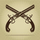 Vintage Crossed Flintlock Pistols