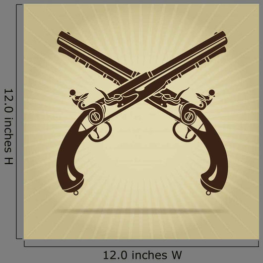 Vintage Crossed Flintlock Pistols