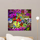 Graffiti wall art background. Hip-hop style seamless texture pat Wall Mural