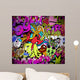 Graffiti wall art background. Hip-hop style seamless texture pat Wall Mural