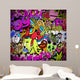 Graffiti wall art background. Hip-hop style seamless texture pat Wall Mural