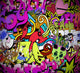 Graffiti wall art background. Hip-hop style seamless texture pat Wall Mural