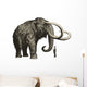 A huge mammoth in front of a little man Wall Decal