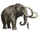 A huge mammoth in front of a little man Wall Decal
