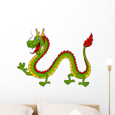 Dragon Cartoon shown on a wall