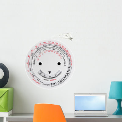 Bmi Calculator Wall Decal shown on a wall