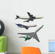 Commercial Airplanes Wall Decal Sticker Set
