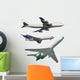 Commercial Airplanes Wall Decal Sticker Set