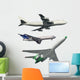 Commercial Airplanes Wall Decal Sticker Set