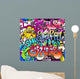 Graffiti wall. Urban art vector background. Seamless texture Wall Mural