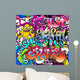 Graffiti wall. Urban art vector background. Seamless texture Wall Mural