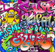 Graffiti wall. Urban art vector background. Seamless texture Wall Mural