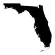 Detailed b/w map of Florida, USA Wall Decal