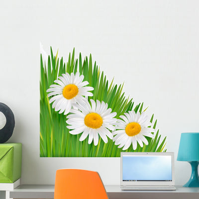 Nature with Beautiful Flowersvector Wall Decal shown on a wall