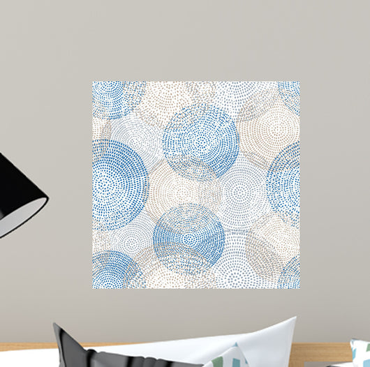 Seamless Abstract Dot Circles Pattern Wall Decal
