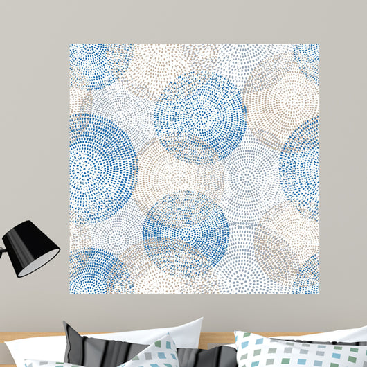 Seamless Abstract Dot Circles Pattern Wall Decal