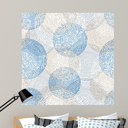 Seamless Abstract Dot Circles Pattern Wall Decal