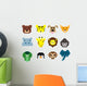 Vector pixel animal face collection Wall Decal