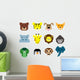Vector pixel animal face collection Wall Decal