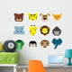 Vector pixel animal face collection Wall Decal