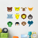 Vector pixel animal face collection Wall Decal