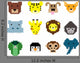 Vector pixel animal face collection Wall Decal
