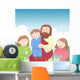 Jesus with Kids Cartoon Wall Mural