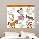 Farm Animals Set Cartoon Wall Decal Sticker Set