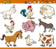Farm Animals Set Cartoon Wall Decal Sticker Set