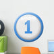 number One button Wall Decal