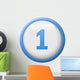 number One button Wall Decal