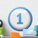 number One button Wall Decal
